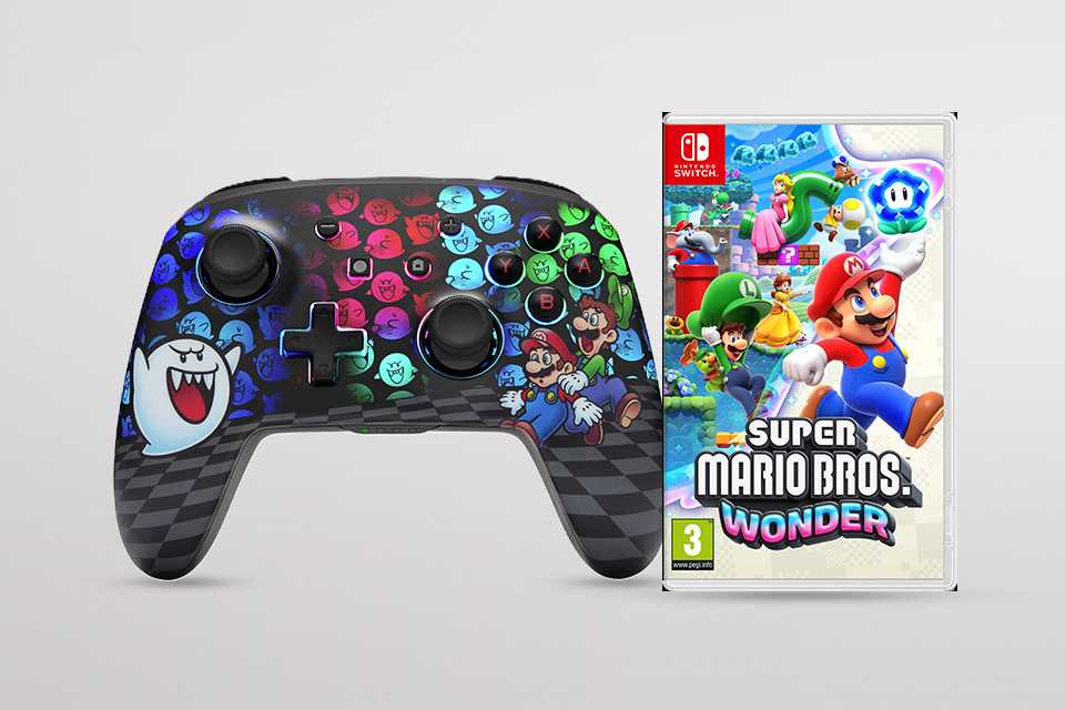 Buy selected Mario products. And get a King Boo "Peek a Boo" controller for just £10