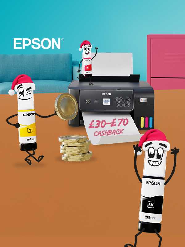 Get up to £70 cashback* on selected Ecotank models.