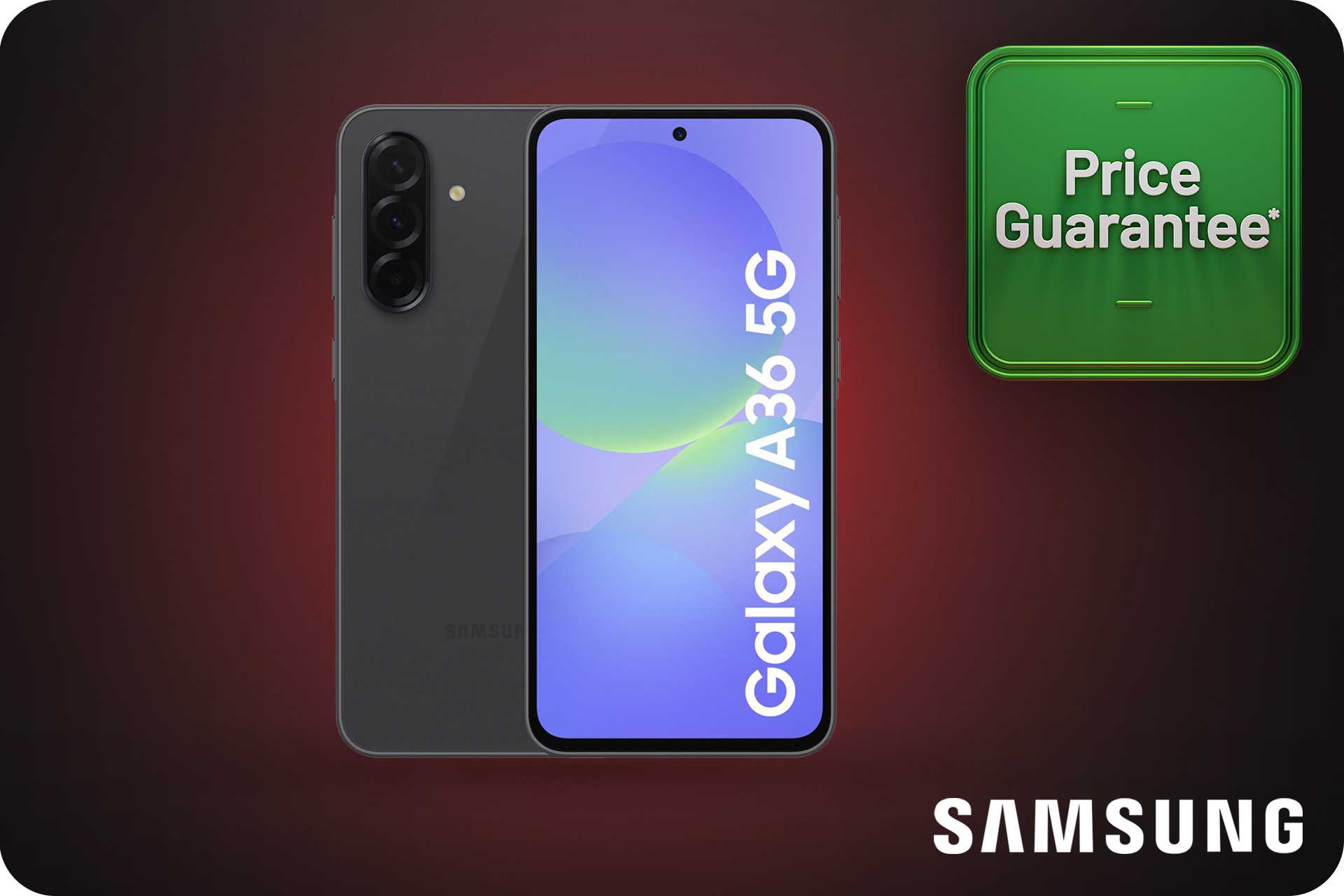 Price Guarantee. Our lowest price ever on the Samsung Galaxy A36 mobile phone now £249.98.