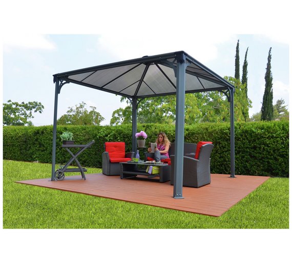 Buy Palram Palermo 9.6x9.6ft Gazebo Dark Grey at Argos.co.uk Your