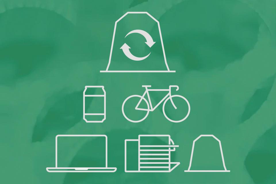 Images of products that can be recycled.