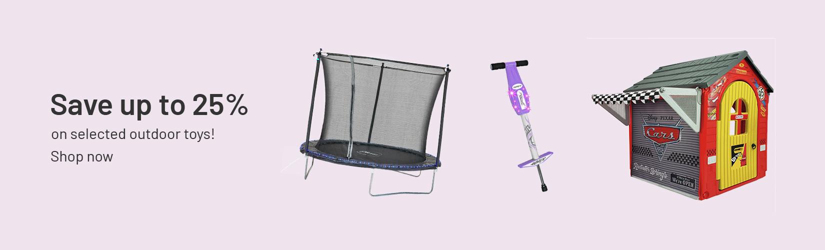 Save up to 25% on selected outdoor toys! Shop now.