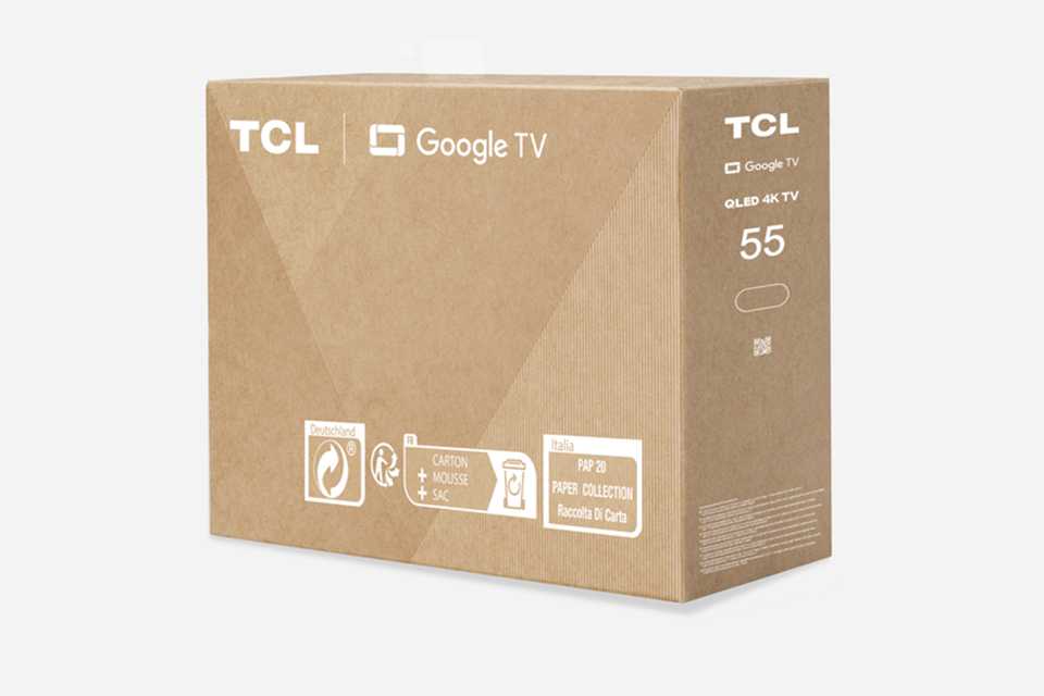 A brown coloured, eco-friendly TCL shipping box.