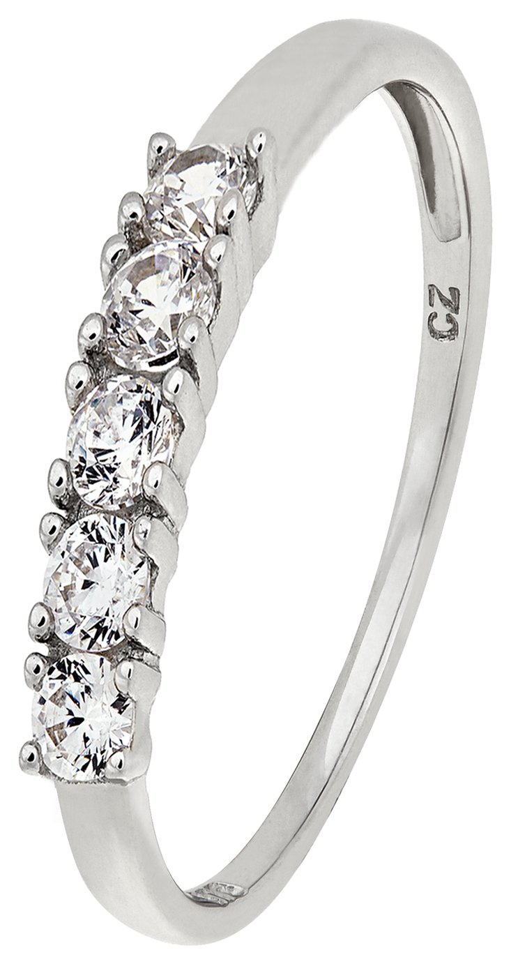 9 Carat White Gold Cubic Zirconia 5 Stone Half Eternity Ring Review