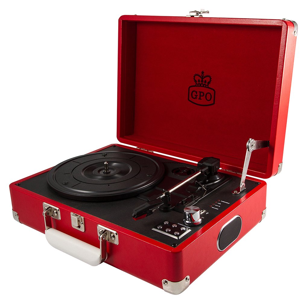 GPO - Attache 3 Speed Portable USB Turntable - Pillar-Box Red Review .