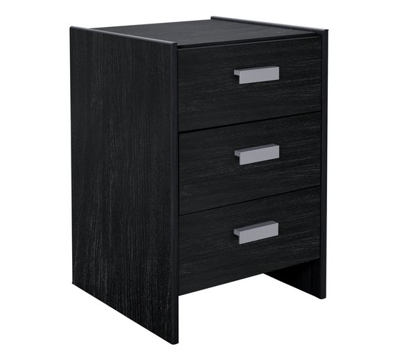 Buy HOME New Capella 3 Drawer Bedside Chest Black at Argos.co.uk