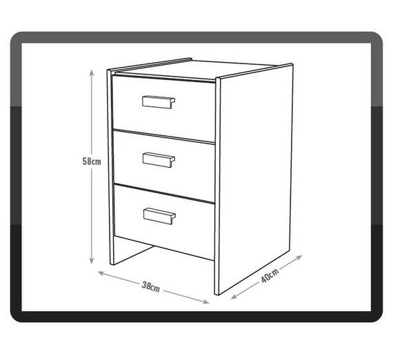 Buy HOME New Capella 3 Drawer Bedside Chest Black at Argos.co.uk