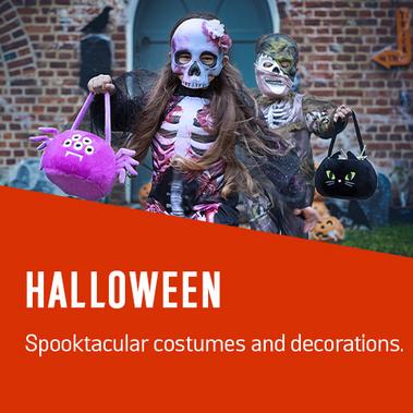Halloween. Spooktacular costumes and decorations.