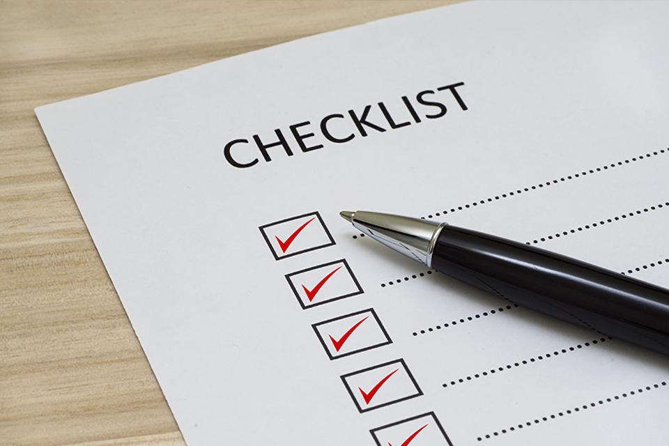 Home security checklist.