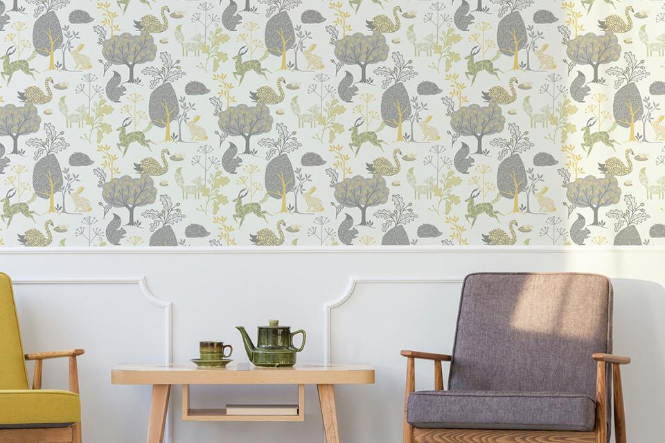 Woodland wall paper.