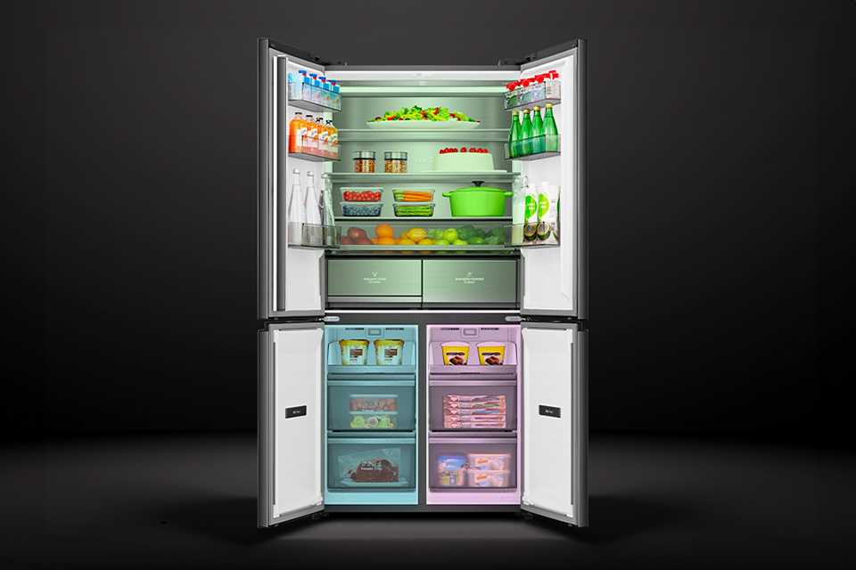 Picture showing different cooling zones of a Hisense fridge freezer.