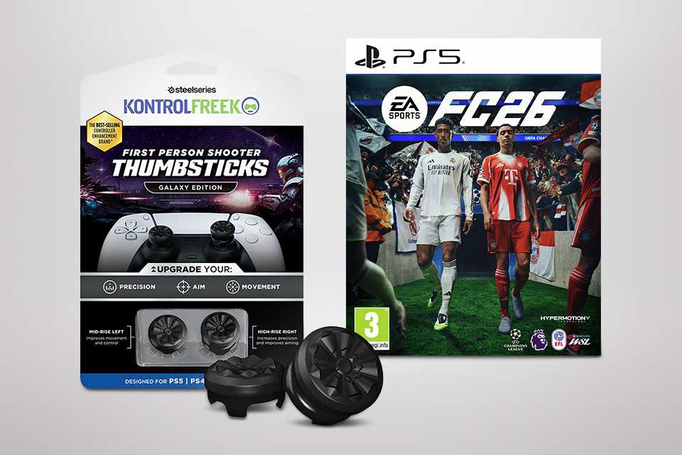 Buy selected PS5 games. And save £5 on Kontrolfreek PS5 thumb grips.