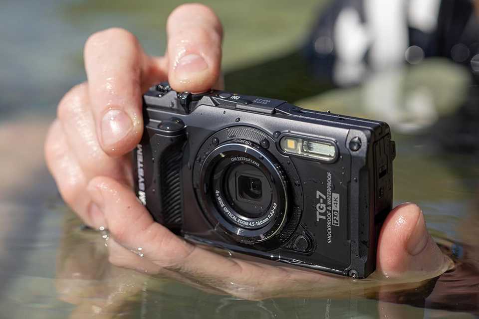 OM System TG-7 12MP 4X Zoom Camera - Black.