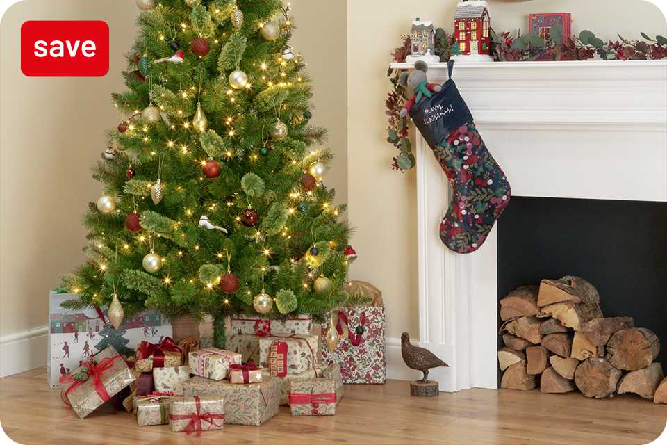 Save up to 50% on selected Christmas trees, lights & decs. Whilst stocks last.
