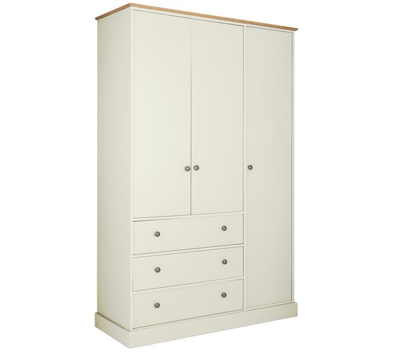 Buy Collection Kensington 3 Dr 3 Drw Wardrobe Oak Effect/Ivory at