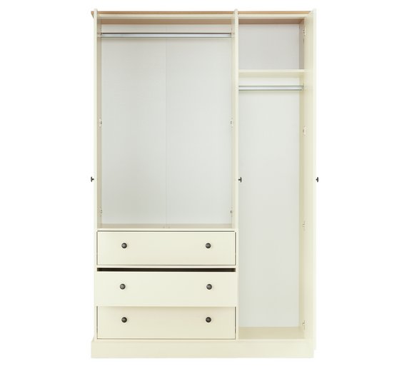 Buy Collection Kensington 3 Dr 3 Drw Wardrobe Oak Effect/Ivory at