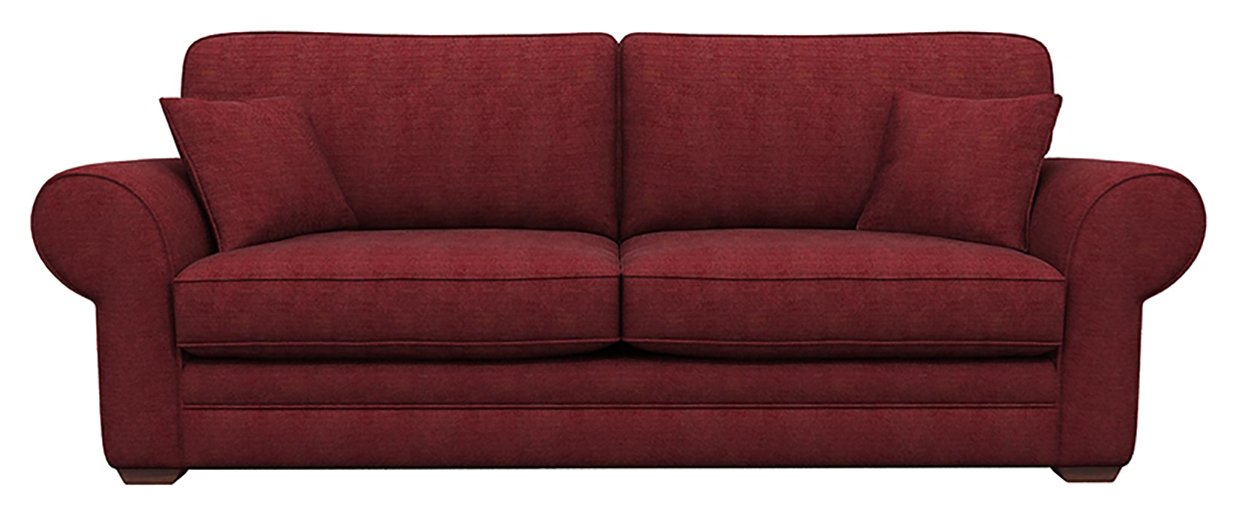 Heart of House Chedworth 4 Seater Fabric Sofa - Wine. Review