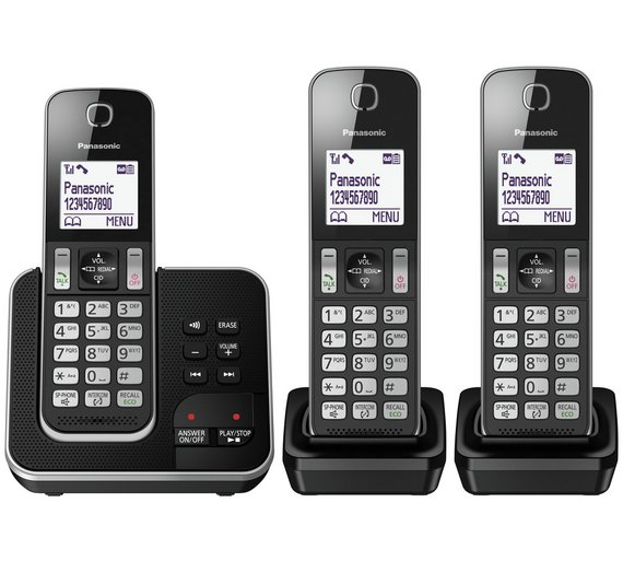 Buy Panasonic Cordless Telephone with Answer Machine Triple at Argos