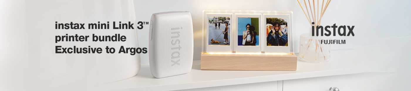 Instax mini link 3 printer bundle. Exclusive to Argos.