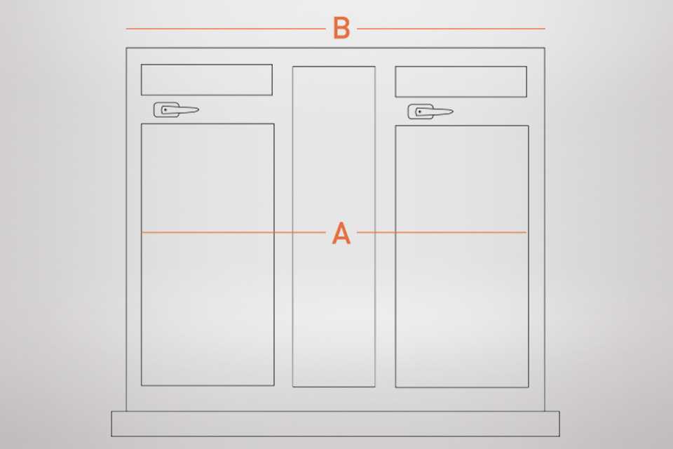 An illustration showing how to measure curtain width.