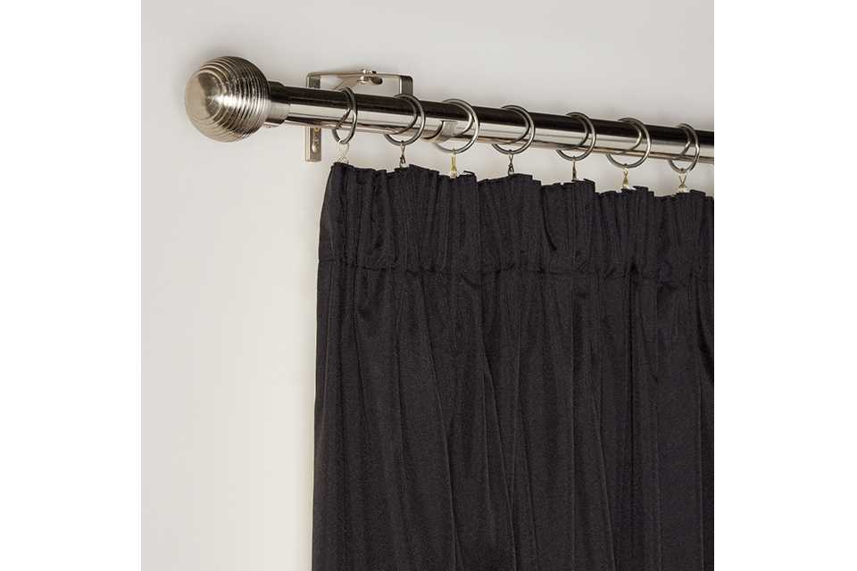 Habitat Blackout Pencil Pleat Curtain - Black.