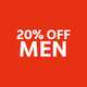 20% off men.