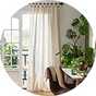 Habitat Button Voile Unlined Tab Top Panel - Natural.