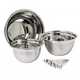Argos Home Set of 3 Stainless Steel Mixing Bowls and Spoons.
