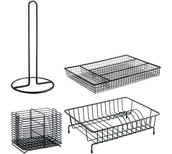 Buy Habitat Nevin 4 Piece Black Compact Dish Drainer at Argos.co.uk
