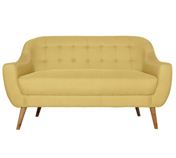 Buy Hygena Lexie Retro 2 Seater Fabric Sofa Lemon Yellow at Argos.co