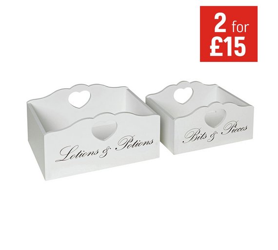Buy Heart of House Clarisse Script Storage Boxes White at Argos.co.uk Your Online Shop for