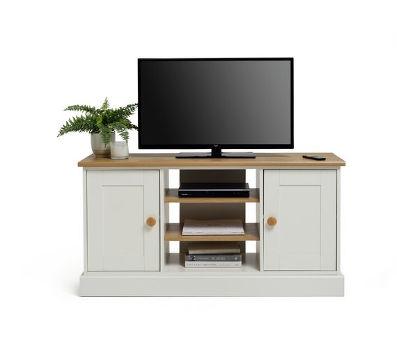 Buy Collection Winchester Tall Sideboard/TV UnitSoft White/Oak at
