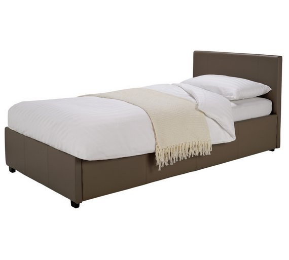 Buy Hygena Attenborough Single Side Opening Ottoman Bed Latte at