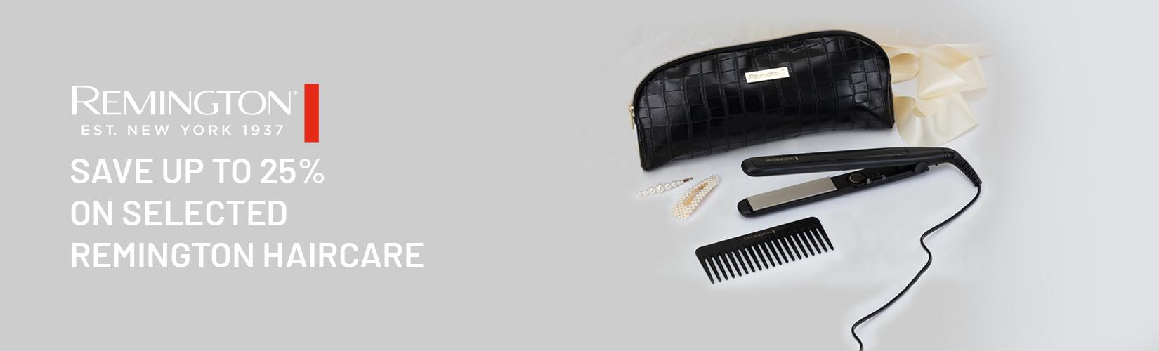 Save up to 25% on selected Remington haircare.