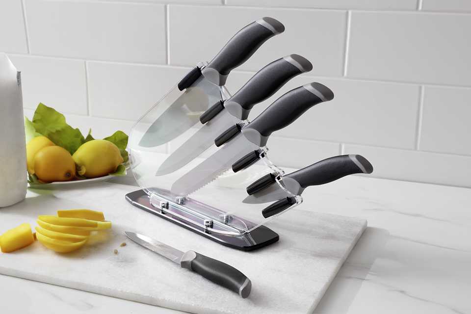 Argos Home 5 Piece Sloping Knife Block Set.