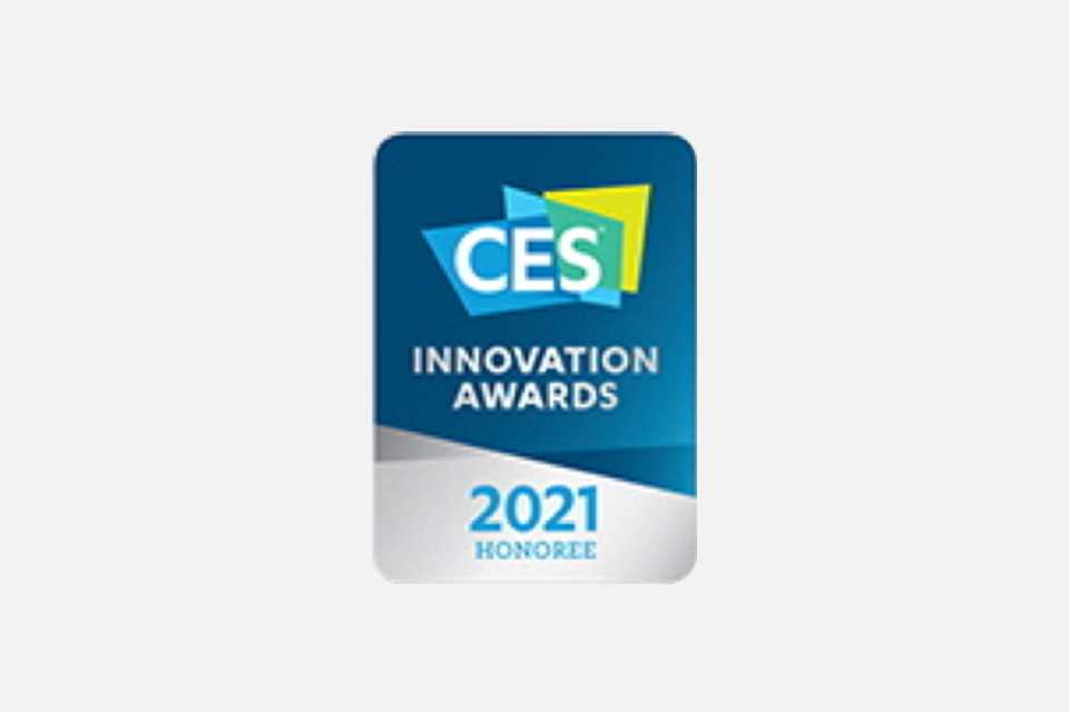 The blue coloured logo of CES Innovation Awards 2021.