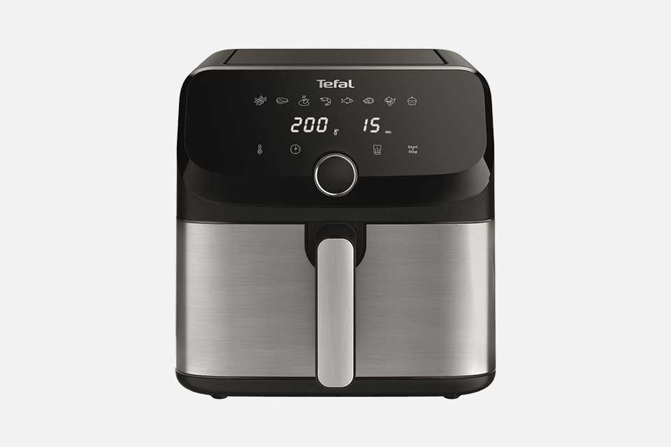 Tefal Easy Fry Mega EY855D40 7.5L Air Fryer in silver.