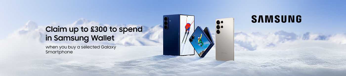 Samsung. Claim up to £300 to spend in Samsung wallet when you buy a selected Galaxy smartphone.