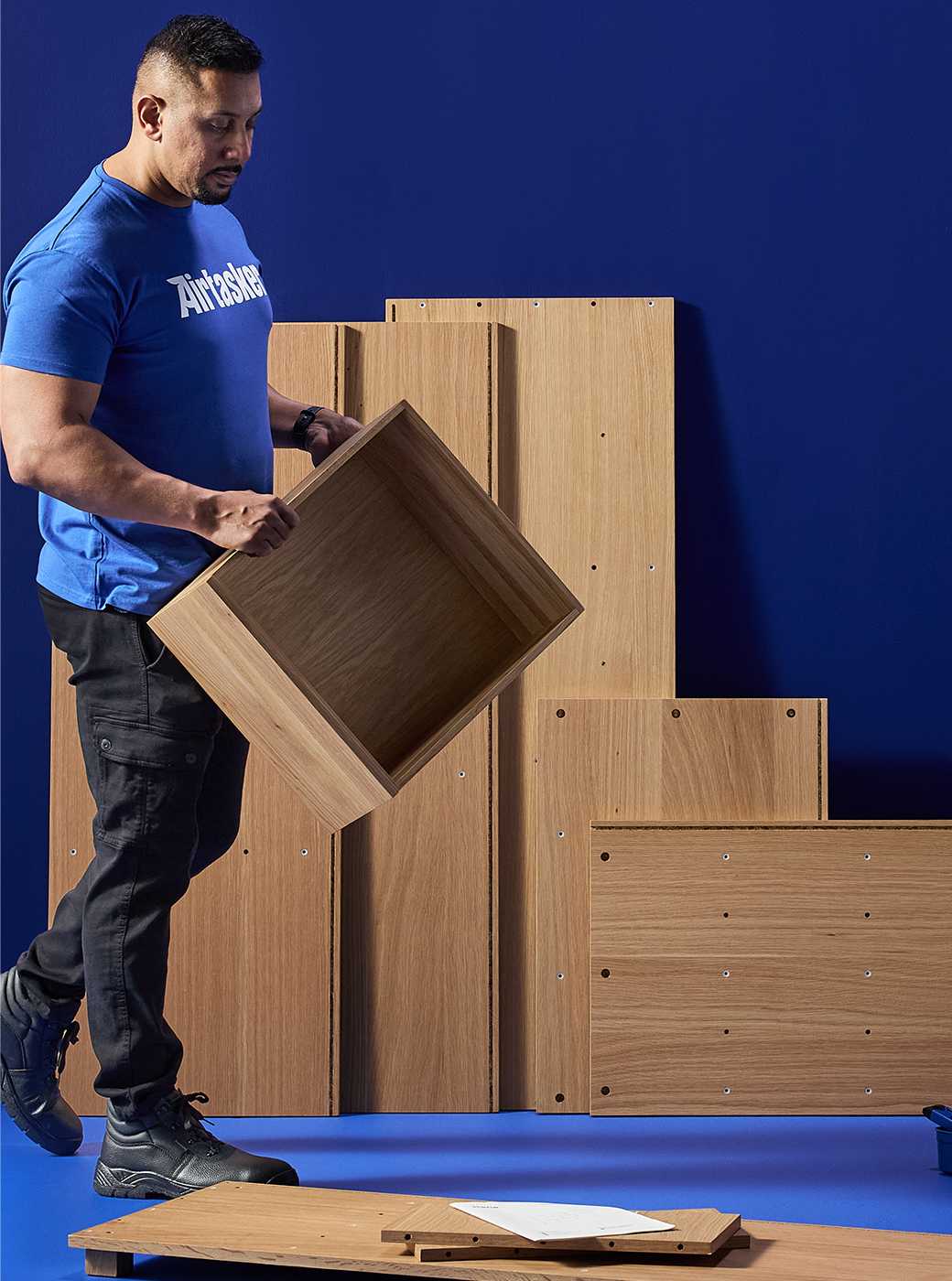 Airtasker carboard boxes stacked.