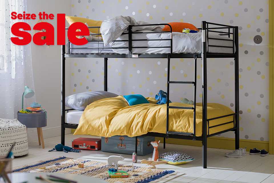 Save up to 50% on selected kids beds and furniture. Includes bunk beds, wardrobes and more.
