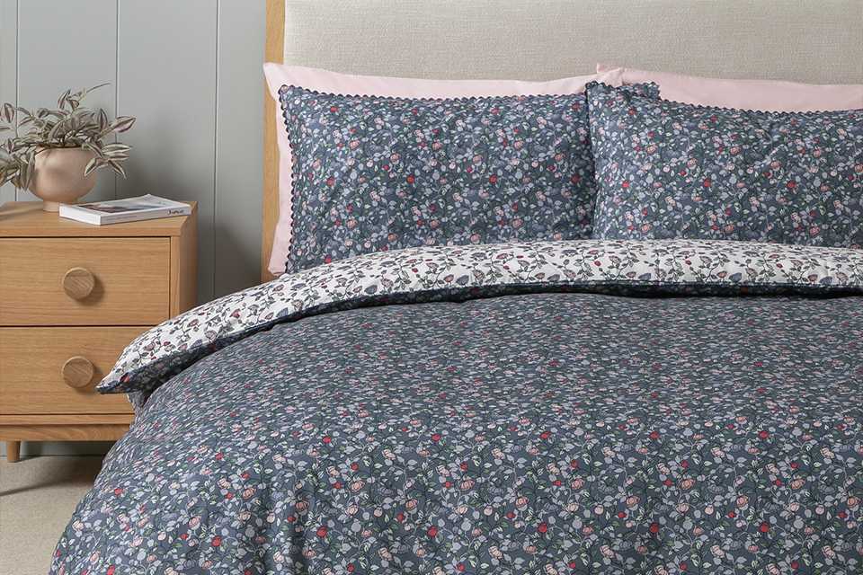 Habitat Heritage Foliage Blue Bedding Set - Single.