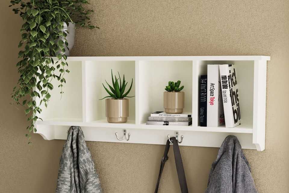 GFW Kempton 92cm Wall Rack - White.
