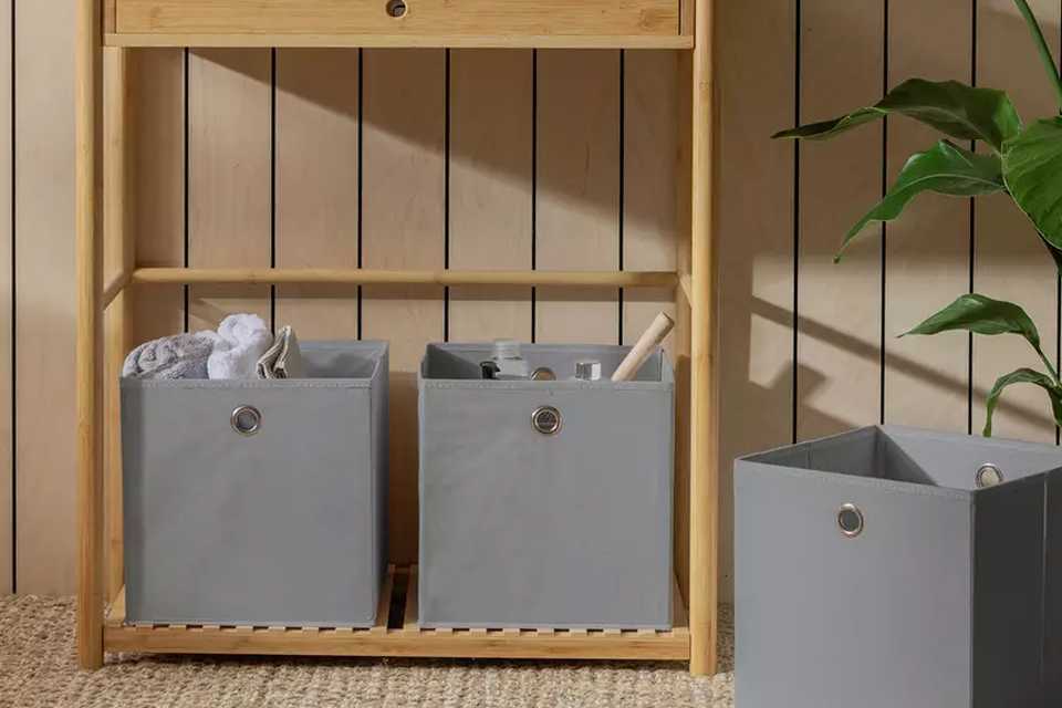 Argos Home Set of 4 Squares Boxes - Grey.