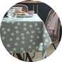 Habitat Spot Wipe Clean Tablecloth - Grey and White.