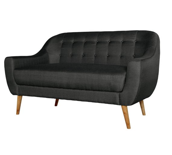 Buy Hygena Lexie Retro 2 Seater Fabric Sofa Grey at Argos.co.uk