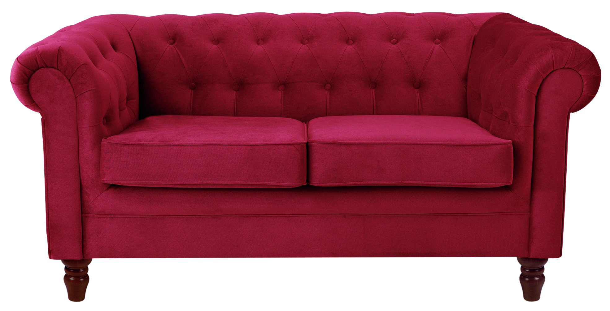 Heart of House Chesterfield 2 Seater Fabric Sofa Red Heart of House Chesterfield 2 Seater Fabric Sofa Red