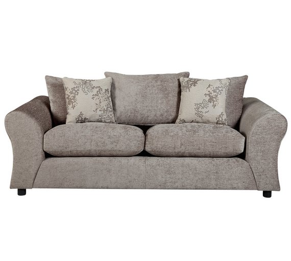 Buy HOME New Clara 3 Seater Fabric Sofa Mink at Argos.co.uk Your