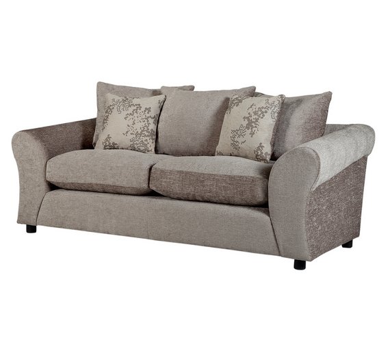 Buy HOME New Clara 3 Seater Fabric Sofa Mink at Argos.co.uk Your