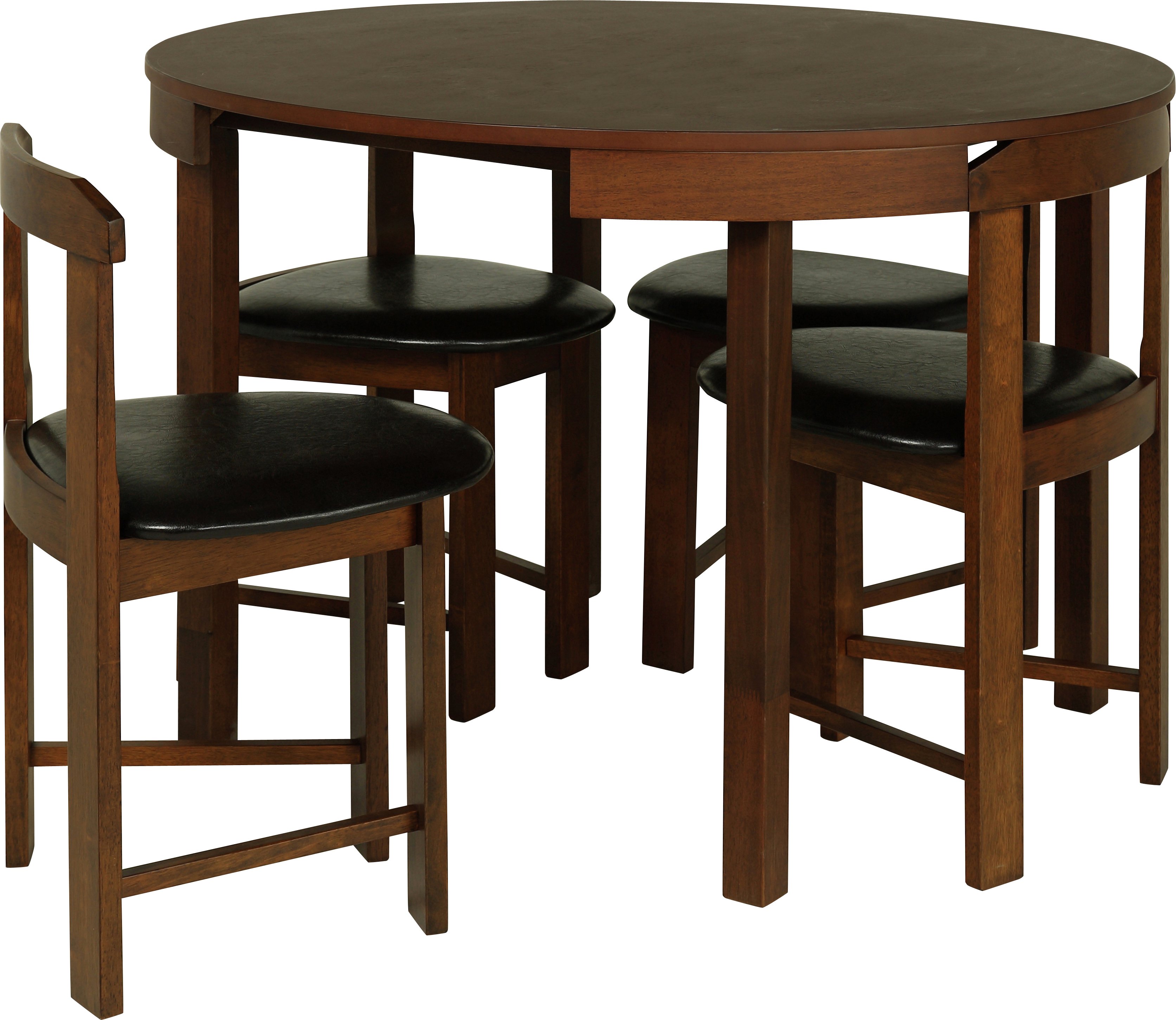 Hygena Alena Circular Solid Wood Table & 4 Chairs - Walnut Review