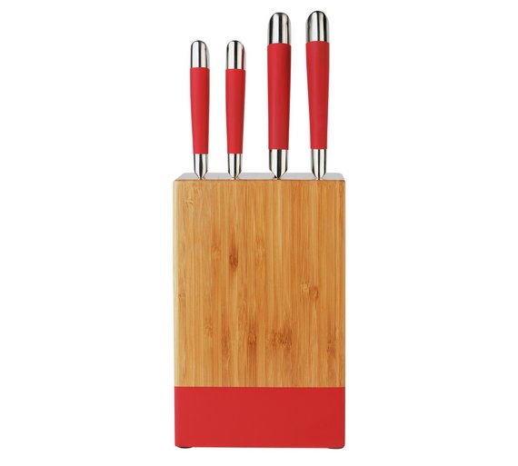 Buy ColourMatch 4 Piece Knife Block Set Poppy Red at Argos.co.uk